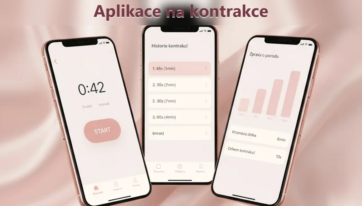 Aplikace na kontrakce zobrazující délku a interval porodních stahů