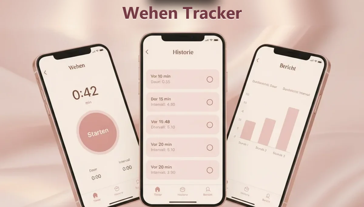 Wehen Tracker App mit Dauer, Wehenabstand und Verlauf