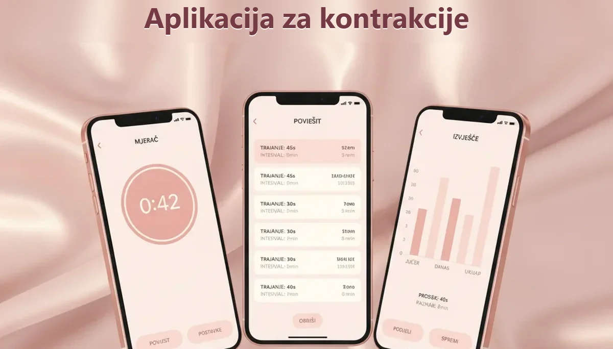 Aplikacija za kontrakcije prikazuje trajanje i razmak trudova