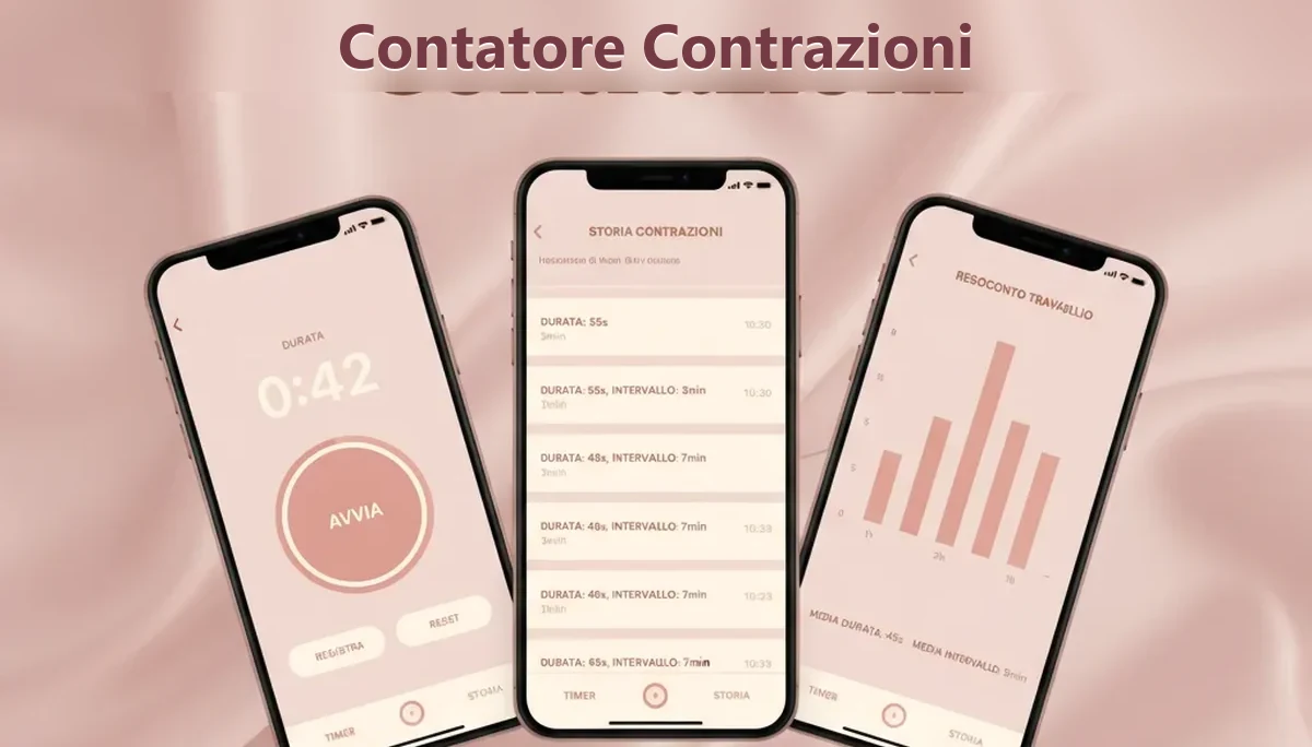 Contatore contrazioni gratuito per misurare durata e frequenza del travaglio