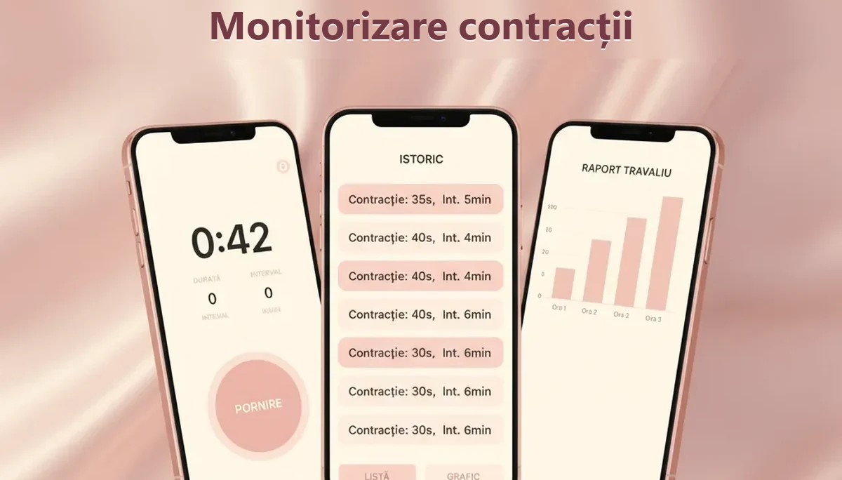 Monitorizare contracții într-o aplicație gratuită pentru travaliu