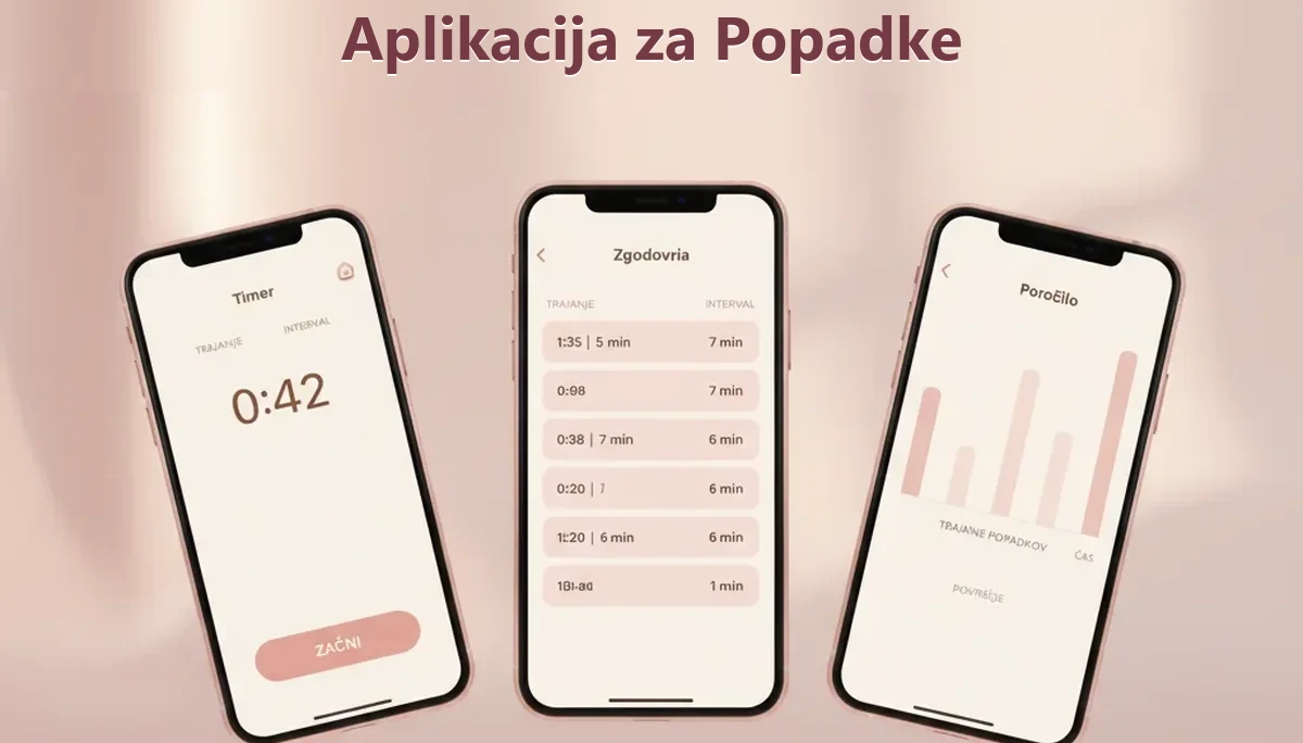 Aplikacija za popadke s prikazom trajanja in pogostosti