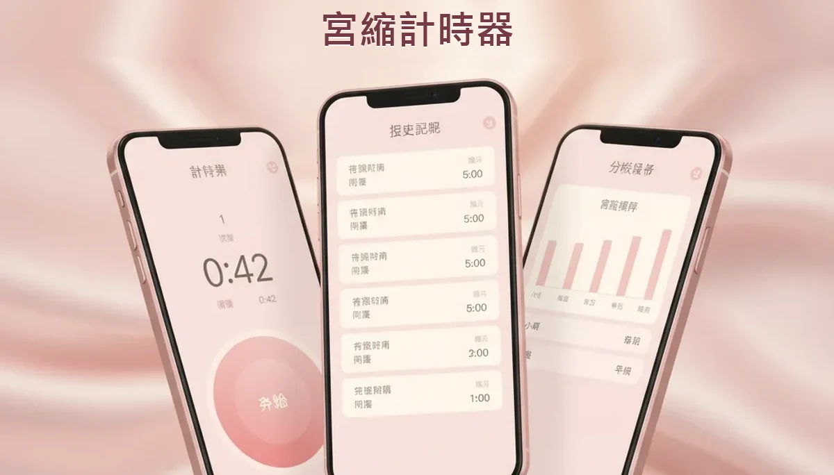 孕婦使用宮縮計時器 App 記錄陣痛持續時間與頻率