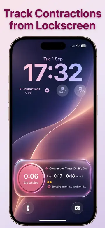 Lock Screen Live Activity for Contraction Timer IO